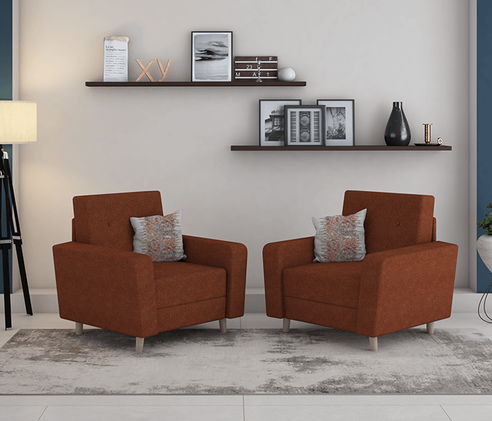 Copper Molfino sofa 1 Seater