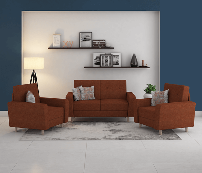 Copper Molfino sofa 2+1+1 Seater