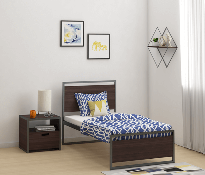 Perch Single Bed 6X3 Walnut Dark
