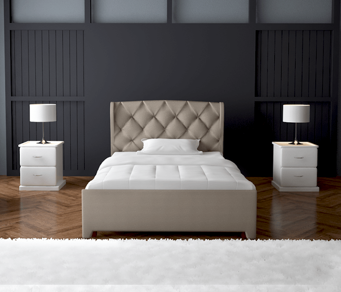 Beige Single Fabric Wing Bed 6X3