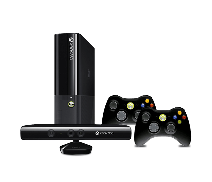 Xbox 360 console with 2 controller 1 kinect with games